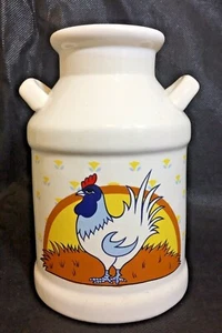 Vintage Keramik Milchkanne Kanne Vase Hahn Floral - Bild 1 von 12