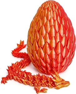 3D Printed Dragon Egg - Easter Egg, Large Surprise Large, Red Mix Gold - Picture 1 of 7