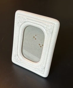 Small Ceramic Frame Crackle Glaze ~4.5"×3.5" Cottage Core Shabby Chic Easel Back - Picture 1 of 11
