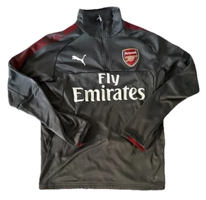 Puma Arsenal Fly Emirates Gray Soccer 1/4 Zip Pullover Size Small Sweatshirt - Picture 1 of 6