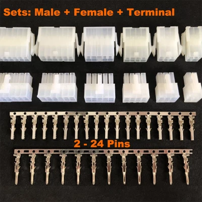 Molex 4.2mm Way Multi Plug Connector Sets Male + Female + Terminal  2-24 Pins - Image 1 of 4