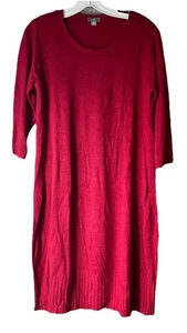 J Jill Pulloverkleid Small Rot 3/4 Arm Größe M Wollmischung - Bild 1 von 8