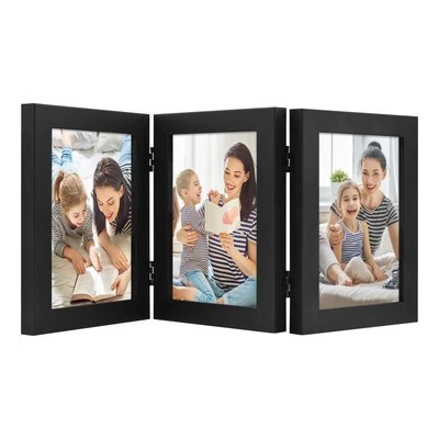 5x7 Three Picture Frame Hinged Photo Frame Folding Wedding Family Frames Collage - Image 1 of 4