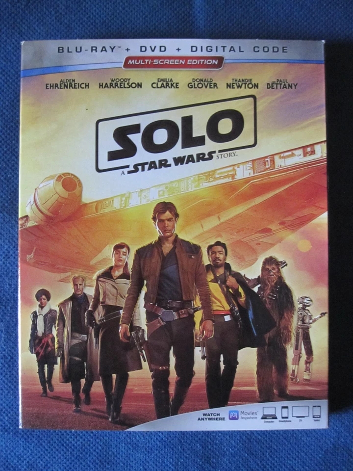Solo a Star Wars Story Blu Ray DVD Digital Code 2018 2-disc Movie Disney