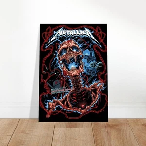 Póster artístico de concierto de rock con calavera de Metallica - Imagen 1 de 8