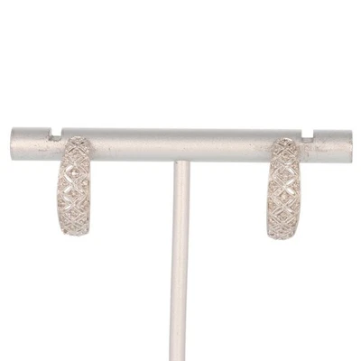 .20ctw Round Cut Diamond Cluster Filigree Drop Pair Earrings 10k White Gold - Image 1 of 4