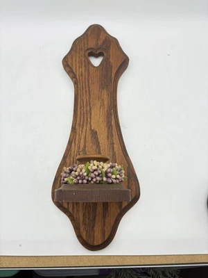 Aplique de pared de madera vintage candelabro corazón recorte rústico decoración rural Foto 1 de 4