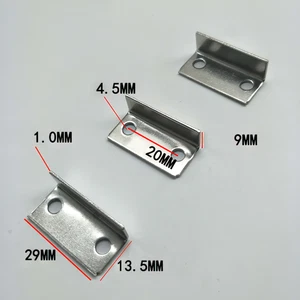 10PCS Drawer Lock Strike Plate Silver Tone Home Office Right Angle Easy instal - Picture 1 of 10