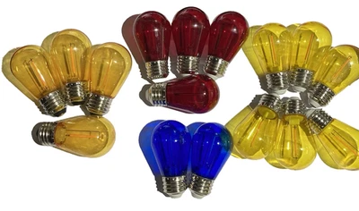 S14 Colored String LIght Bulbs Replacement 16 Pack, 1W Multi-Color Edison Bulb E - Image 1 of 2