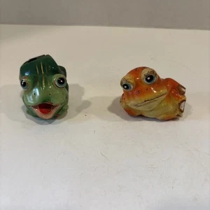 Juego De Colección De 2 Sacapuntas De Rana De Cerámica Hecho En Shanghai, China - Imagen 1 de 15