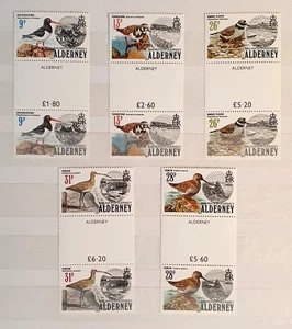 Alderney stamps 1984 Set of 5 Birds SGA13-A17 Gutter Pairs MNH - Picture 1 of 1