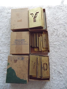 Vintage Brass Stencils, Assorted Lot With 3 Sets - Picture 1 of 6