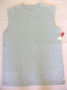 NEW Mens Muscle Shirt Tank Top Size Large Light Gray Sports Basketball Running - Picture 1 of 1