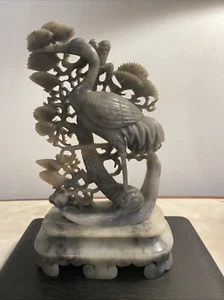 Vintage Chinese Natural Soft Stone Crane Sculpture 8x4.8x3” - Picture 1 of 7