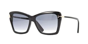 Tom Ford LEAH FT 0849 glänzende schwarz/grau schattierte (01B) Sonnenbrille - Bild 1 von 4