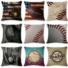 Decor Home Cover Cushion Throw 18" Cotton Linen Baseball Rugby Pillow Sofa Case