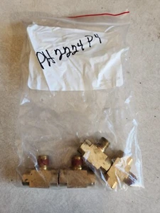 Qty 4** Parker 2224P-4 Brass, Extruded Branch Tee, Female Male Fitting 1/4” NPT - Picture 1 of 5