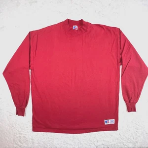 Camicia Russell Athletic vintage uomo XL rosso scuro finto collo manica lunga USA - Foto 1 di 8