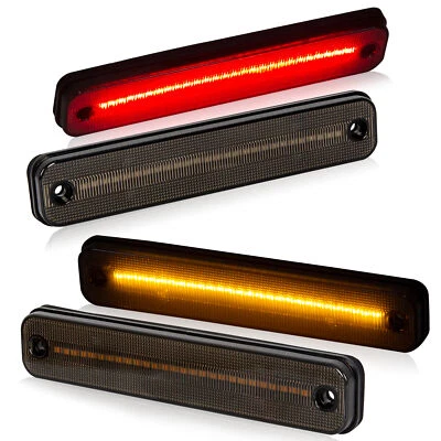 For 03-09 Hummer H2 Amber+Red LED Side Marker Fender Lights Signal Lamps Smoked - Image 1 of 4