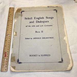 Select English Songs and Dialogues 16th 17th Centuries II Arnold Dolmetsch 1912 - Picture 1 of 12