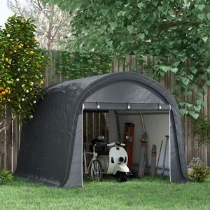 Foliengerätehaus Blechgarage Gerätehaus Stahl Laube 3x3m mit 2 Rolltor UV-Schutz - Bild 1 von 8