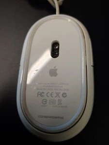 Apple Mouse A1152 Genuine Wired Mighty Mouse With Scroll Ball - Afbeelding 1 van 2