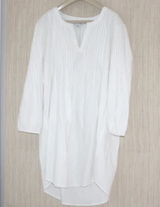 Vineyard Vines Blanco Pintuck Cover Up Túnica Camisa Talla:XL - Imagen 1 de 6