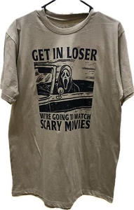 SCREAM Ghost Face Get In Loser Scary Movie Graphic T-Shirt | Brown - Picture 1 of 3