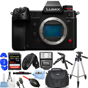 Panasonic Lumix S1H Mirrorless Camera DC-S1HBODY - 12PC Accessory Bundle