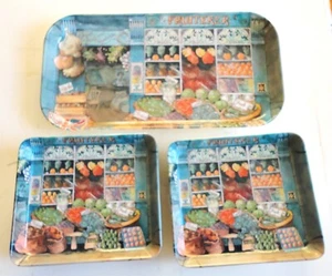 13 Vtg Mint Design Imports Providence RI Melamine Trays England Fruiterer Italy - Picture 1 of 12