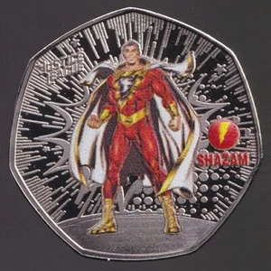 DC Justice League "Shazam" Silver Plated Token/Medal Collectible Coin - Picture 1 of 3