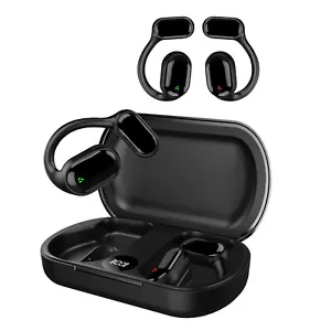 Black Open-Ear Air Conduction Headphones, Bluetooth 5.3 Wireless Earbuds - Picture 1 of 10