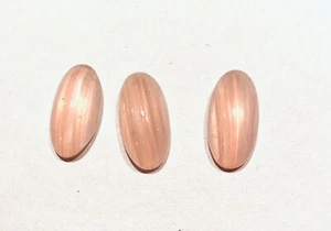 40 pcs.  Vintage glass cabochons 13mm  x 7mm oval light pink with stripes - Picture 1 of 3