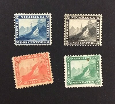 Nicaragua 1869-1871 F-VF MH Sc#4-7, Short Set, Cv$100+,    (W47) - Image 1 of 2