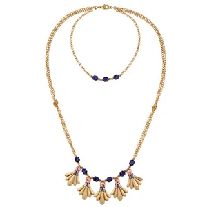 Moderno Collar de Doble Bucle Estrás Azul Masino Constanza - Imagen 1 de 1