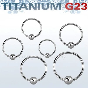 PAIR G23 Solid Titanium Captive Bead Ring Earrings Cartilage Lip Labret Septum - Picture 1 of 3