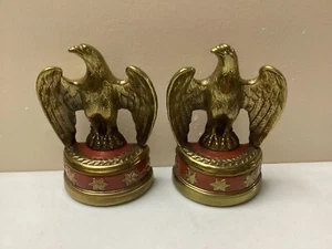 Vintage Gold Toned Marion Bronze American Eagles John F. Kennedy Bookends - Picture 1 of 8