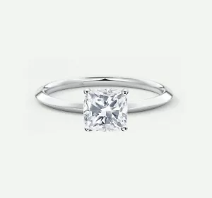 1/2 Ct Cushion F/VS Lab Created Grown Diamond Engagement Ring 14K White Gold - Picture 1 of 1