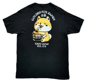 T-shirt GOLDEN FOX RAMEN L nera unisex nuova - Foto 1 di 3