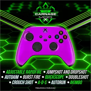 XBOX ONE SERIES RAPID FIRE CONTROLLER - CARNAGE 3.0 MOD - Chrome Purple - Apex - Picture 1 of 7