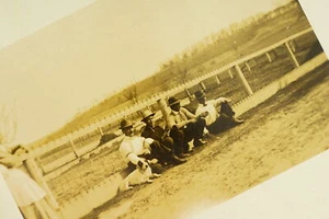 Milton PA Antique Men On Farm Photo Postcard RPPC Bieber Estate #011 - Picture 1 of 3