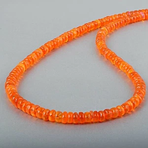 Natural Welo Fuego Mejicano Naranja Ópalo 4-5mm Cuentas 18" Hilos Cadena Regalo - Imagen 1 de 4