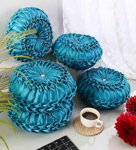 Attractive Handmade Smoke Cuddle Cushion- Virgin Fibre 16x16 in (Set of 5) - Picture 1 of 4