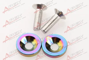 2 PIEZAS FENDER PARACHOQUES ETIQUETA CAPUCHA LAVADORA MALETERO 10MM KIT DE PERNOS NEO CROMO NUEVO - Imagen 1 de 3