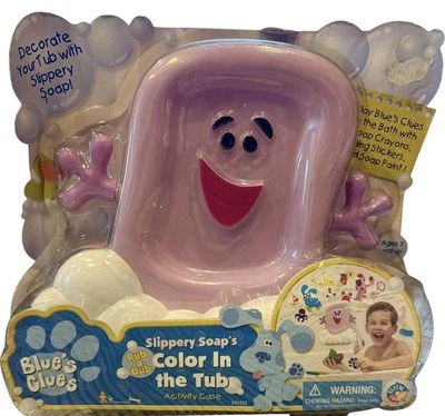 Jabón resbaladizo vintage Blues Clues 1999 extremadamente raro en estuche de bañera Foto 1 de 4