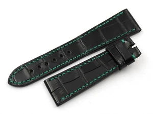Black Alligator Print Leather Strap 21/16mm Buckle Excellent Quality - Picture 1 of 4