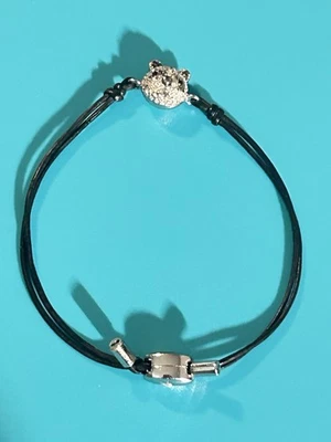 Fossil Crystal Panda Leather Bracelet Size 7 - Image 1 of 4