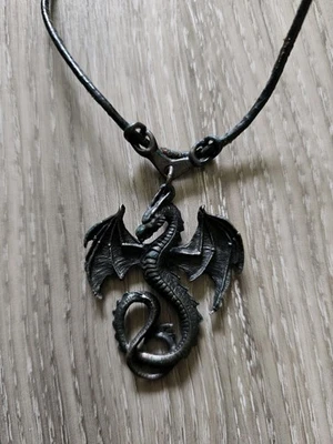 Kette Halskette Drache vintage Alchemy Carta England 1996 Leder - Bild 1 von 4