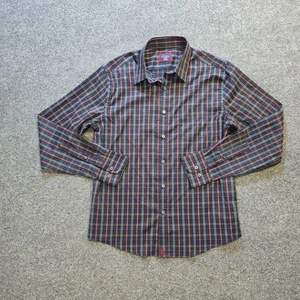 Untuckit Shirt Mens Medium Blue Plaid Button Down Performance Classic Career - Picture 1 of 10