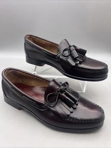 Footjoy Men's Genuine Handsewn Leather Oxblood Burgundy Tassel Loafers US 8 - Picture 1 of 12